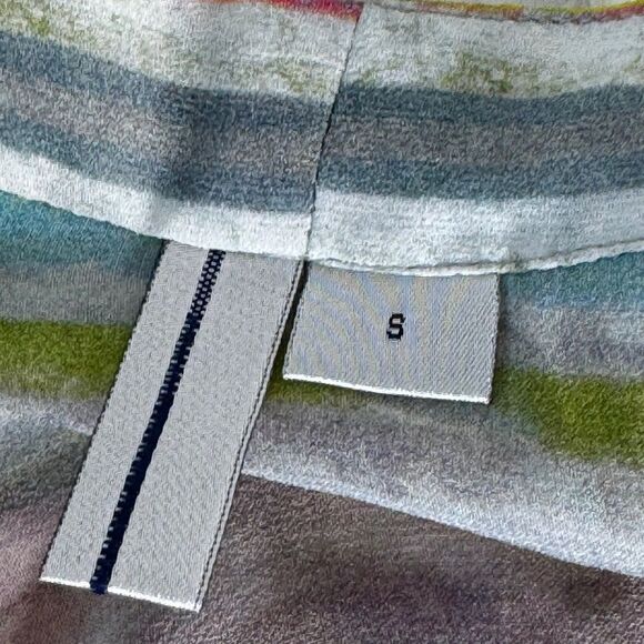 Anthropologie Blank London Pastel Stripe Chiffon Bell Sleeve Wrap Top Sz S - Picture 7 of 7